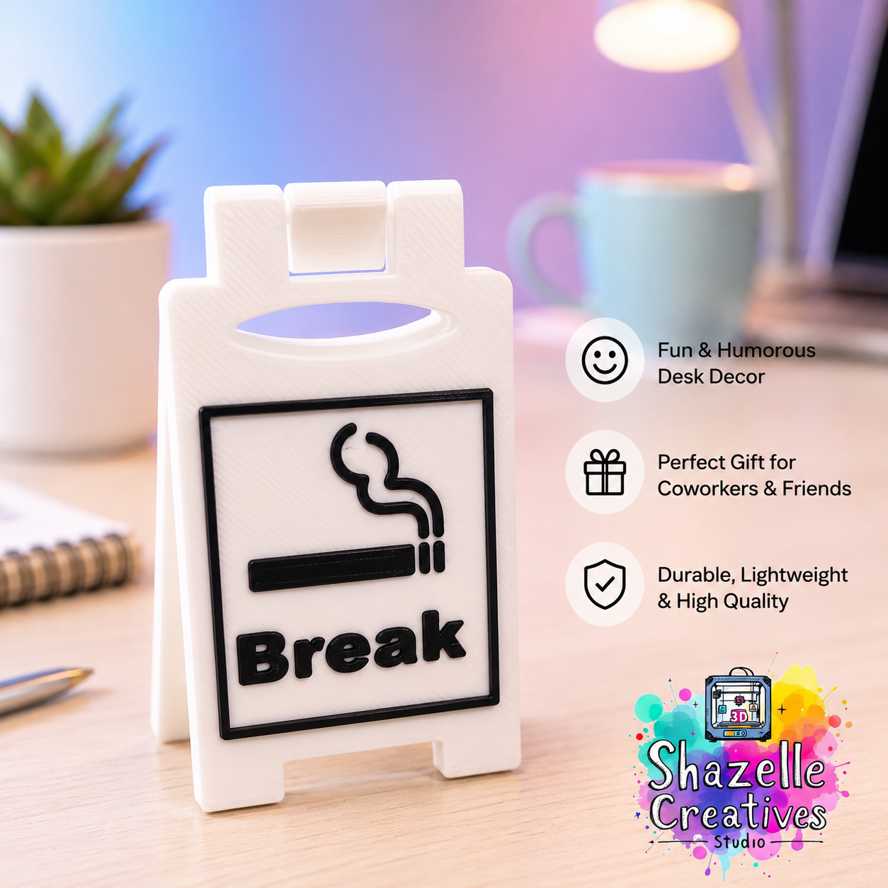 3D Printed Funny Work Desk Decor by Shazelle Creatives Studio