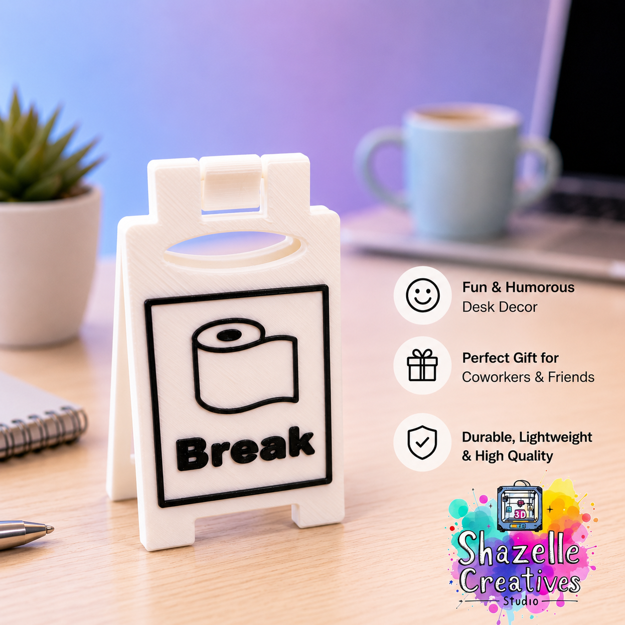 3D Printed Funny Work Desk Decor by Shazelle Creatives Studio